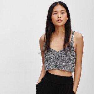ARITZIA Talula Varrick Crop Knit Top Black and White Size XS